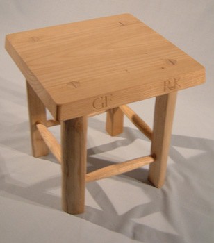 Low stool in chestnut